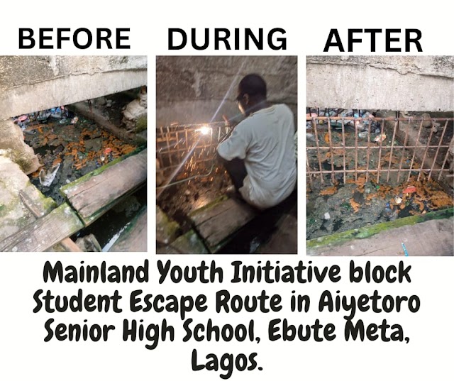 Mainland Youth Initiative blocks Students Escape Route in Aiyetoro Junior High School