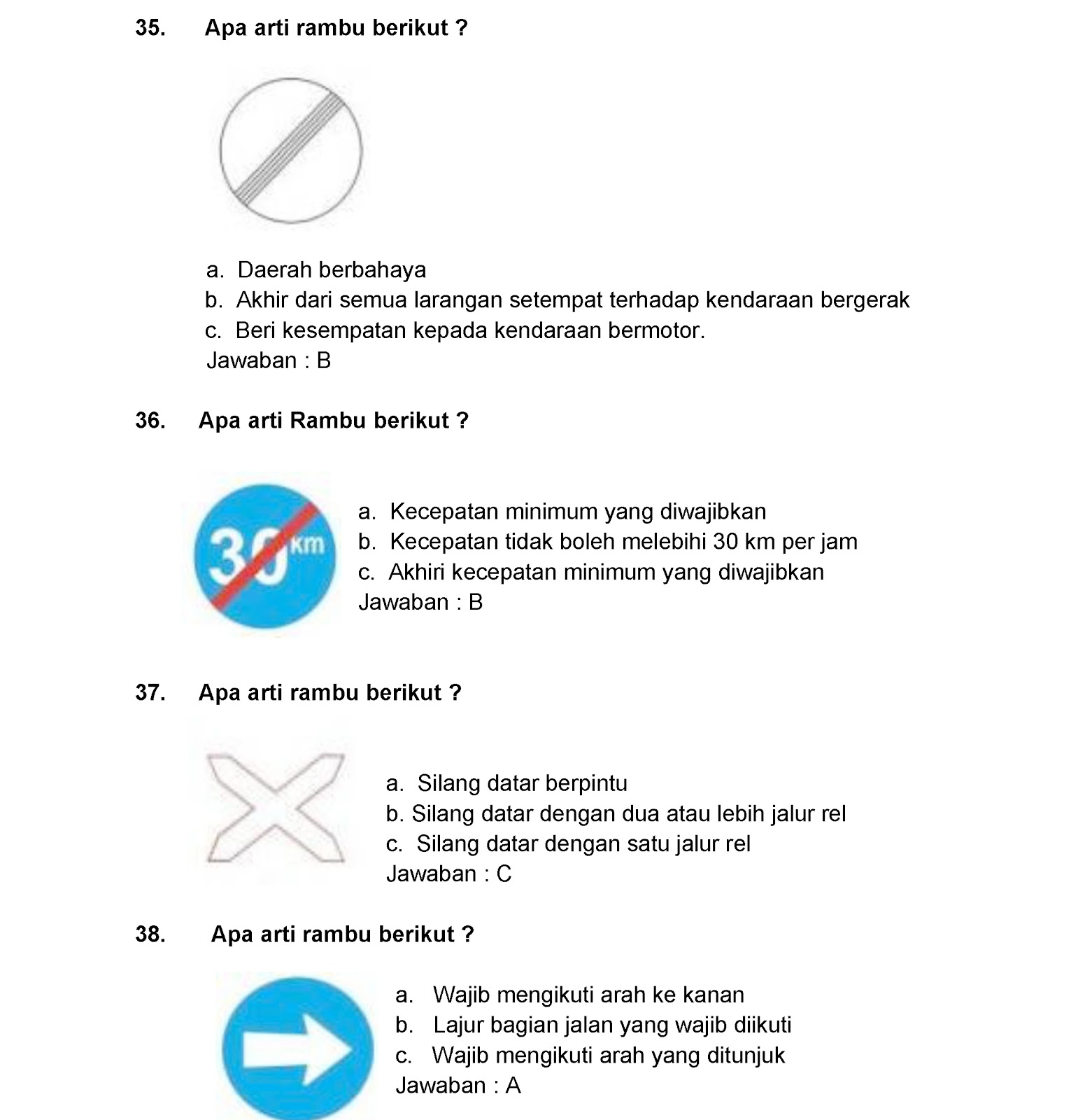  Soal  Kunci Jawaban Uji Teori SIM  C  A Rekayasa Komputer