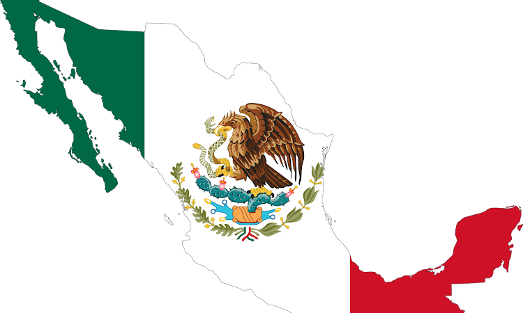 Flag Map of Mexico