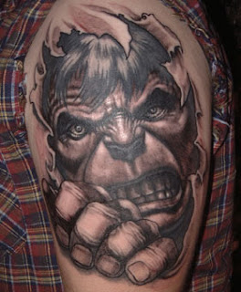 3d tattoo: Hulk's face