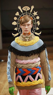 colorful knitted sweater by Belgian fashion designer Walter van Beirendonck