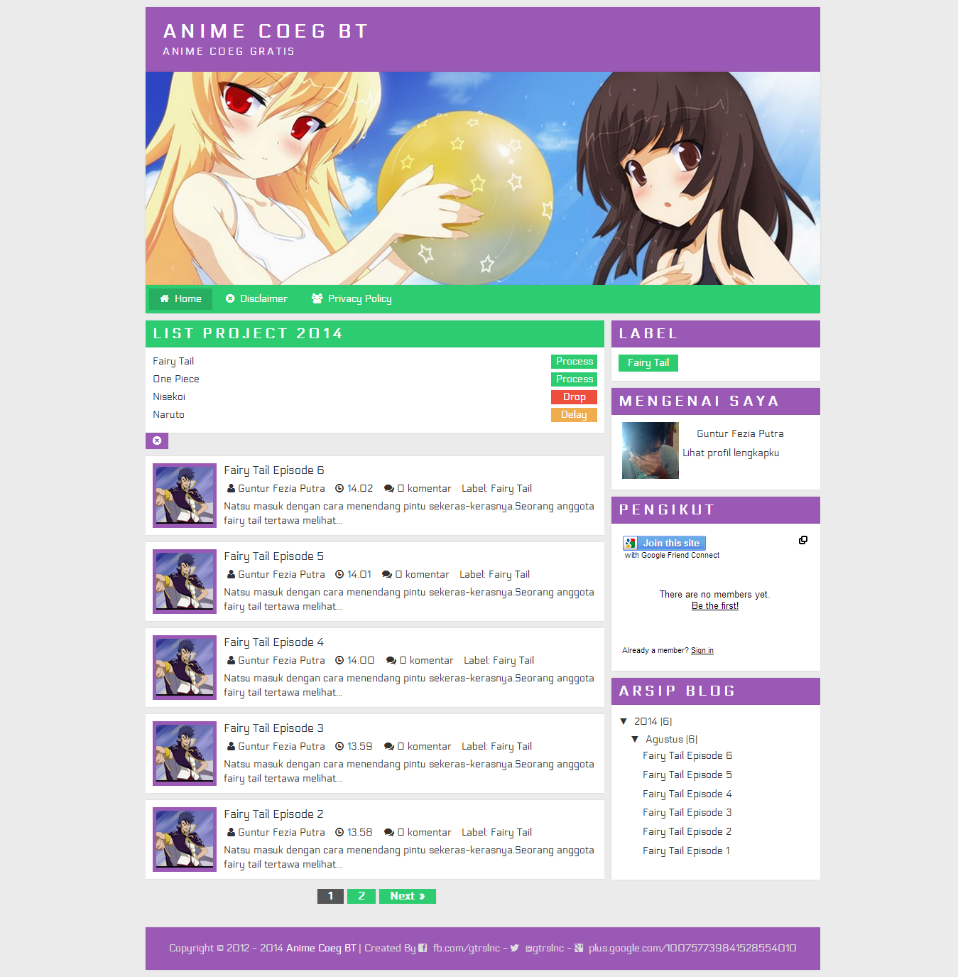 Anime Coeg Blogger Template