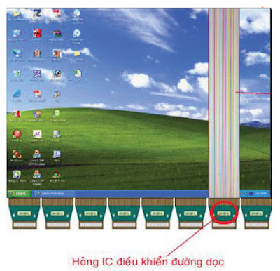 Hình 29 - Hỏng IC- H.Drive là nguyên nhân làm mất 1/8 hình ảnh dọc màn hình.