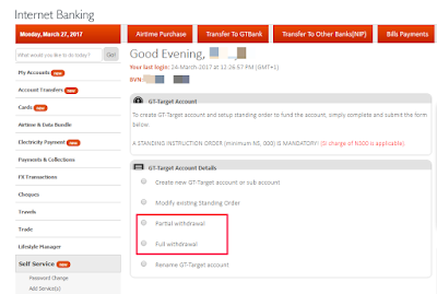 withdraw from gtbank target account