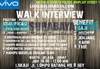 Walk In Interview di Vivo Surabaya Terbaru Juni 2019