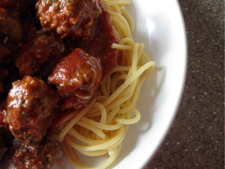 Ginger Pig Meatballs with Garofalo Spaghetti