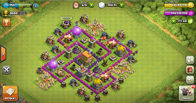 Design Thropy Base Clash Of Clans TH 6