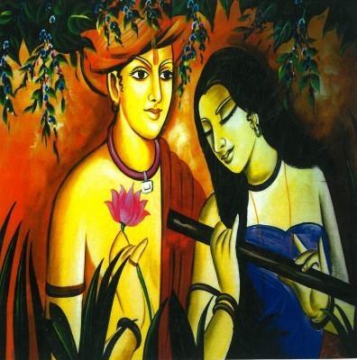 Beautiful Modern Art Radha Krishna Picture