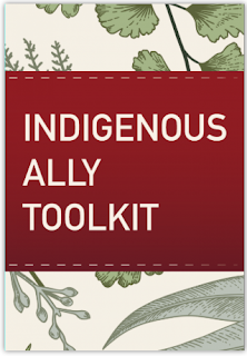 cover of "Indigenous Ally Toolkit" available from the Montreal Urban Aboriginal Community Strategy NETWORK. Has title and plants in background.