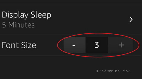 change text size kindle fire