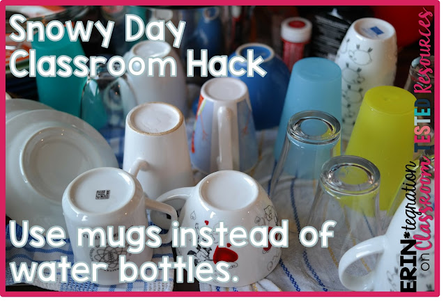 Snow Day Classroom Hacks - Quick and easy ways to infuse your classroom with fun & keep students focused on those chilly winter days that should have been a snow day!  