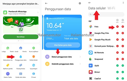 cara mematikan koneksi internet aplikasi xiaomi