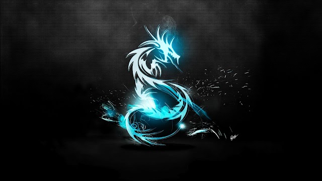 Neon Wallpapers for Android - Blue Neon Dragon Wallpaper