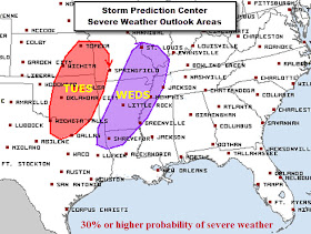 SPC outlook for severe t'storms April 9-10, 2013