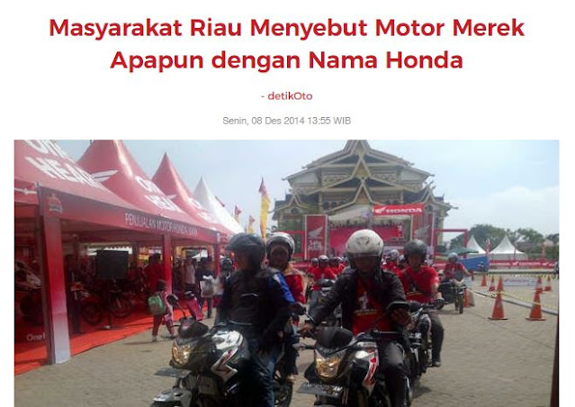 Orang Riau Sebut Motor Honda