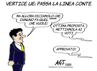 Conte, vertice UE, migranti, hot spot, europa, vignetta, satira