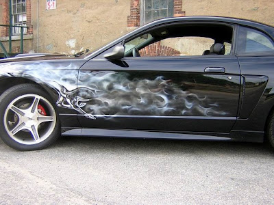 Automotive Art & Design Airbrush on Mustang Car 3