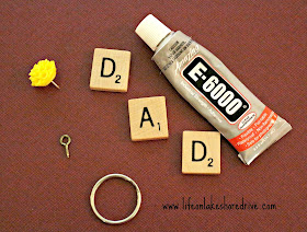 Scrabble Tile Keychain, Father's Day Gift, #scrabble tile, #gift idea, #keychain tutorial