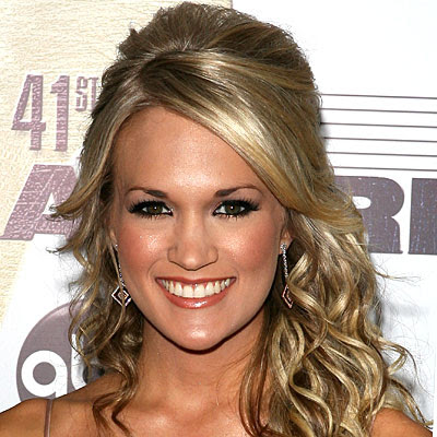 Carrie Underwood's romantic side-swept curls