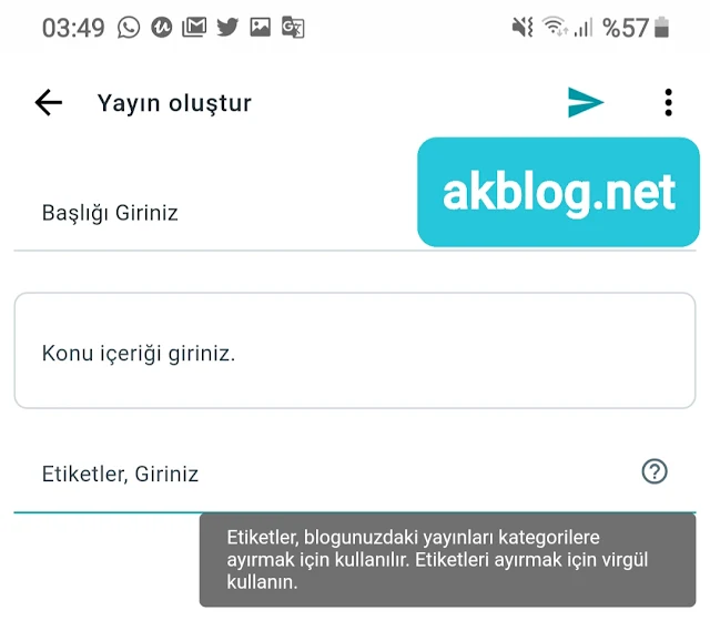 Blogger Mobil Uygulaması