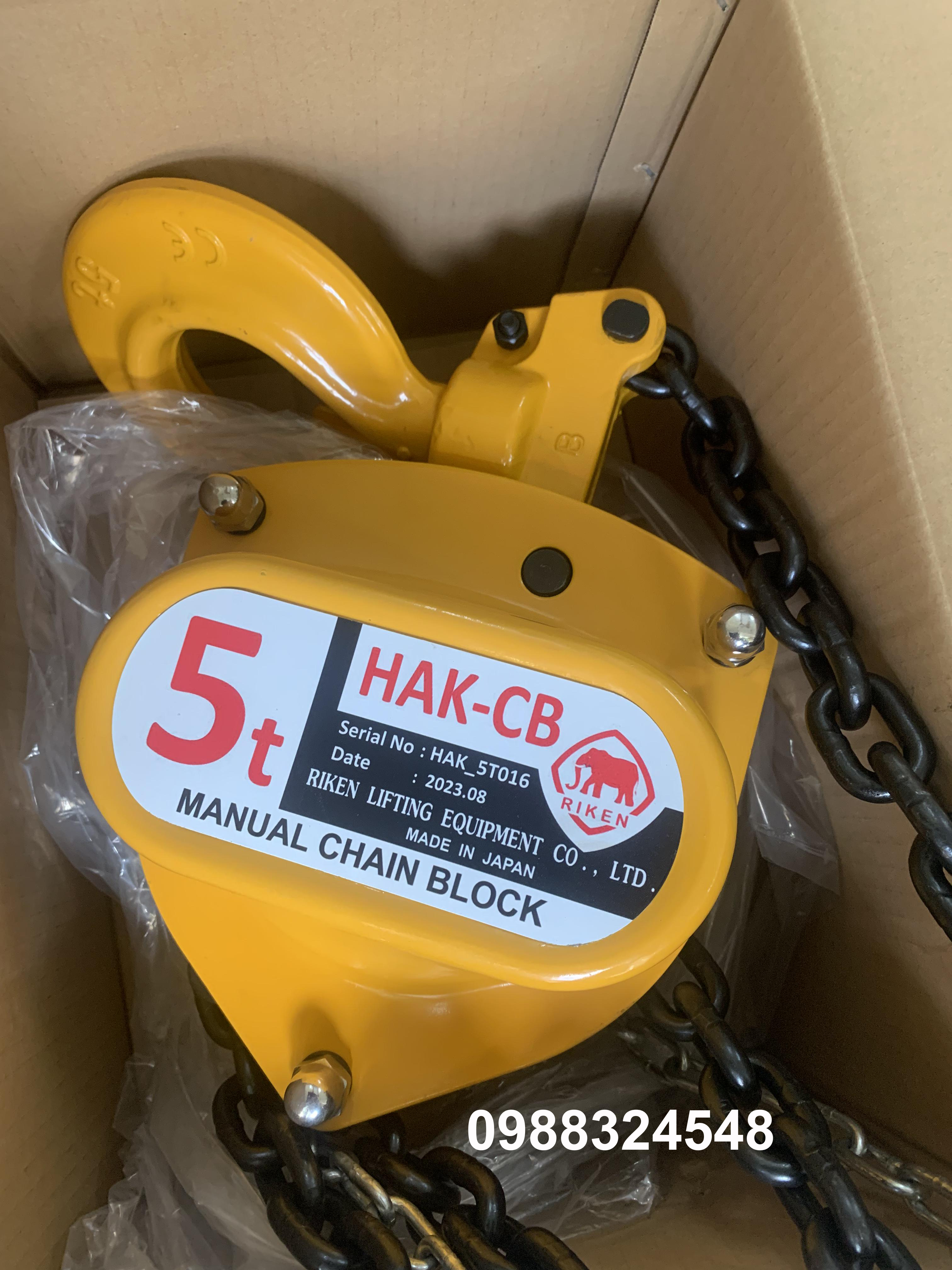 Pa lăng kéo tay Riken 5 tấn HAK-CB / HAK-CB 5 ton Riken Chain Hoist