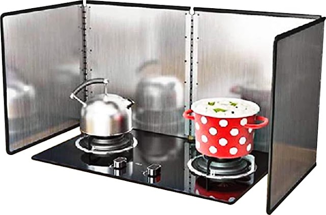Stainless Steel Oil Baffle Splatter Shield Guard for Kitchen Buy on Amazon and Aliexpress