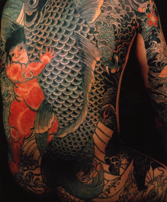 Traditionally before the style of tattooing was banned in Japan