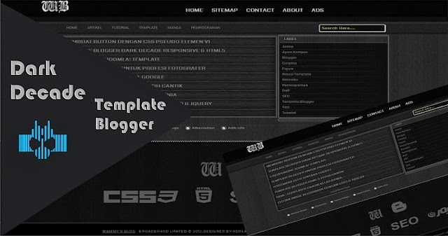 Responsive Blogger Template Dark Decade