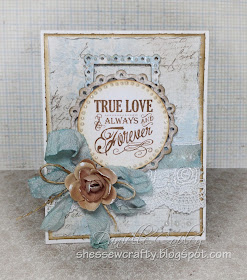 Vintage Sentiment card using Maja papers for Scrapbook Maven