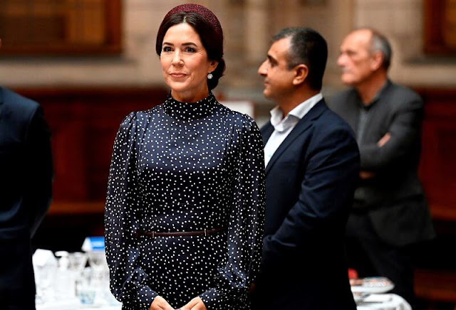 Crown Princess Mary wore a wool coat by Harris Wharf London. Princess Marie wore a Milano jacket by Emporio Armani