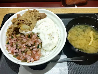 松屋 梅だし三色丼