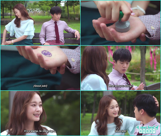  da hyun was impressed by jae in she gave him a stamp on his hand as a reward of doing good work - Something About 1 Percent - Episode 7 (Eng sub) 