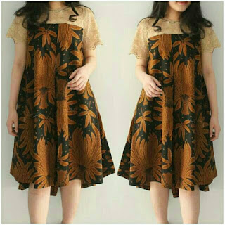 dress batik padi jokowi