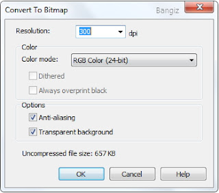 Convert to Bitmap corel