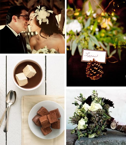 The key to a rustic winter wedding is to create a cozy natural atmosphere
