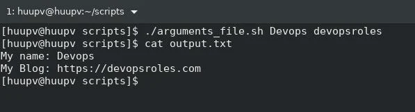 Bash script arguments from a file content - www.huuphan.com