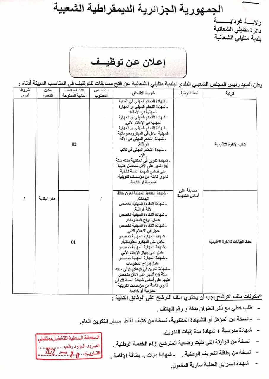 بلدية متليلي الشعانبة ولاية غرداية