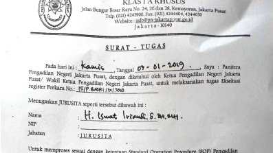 PN Jakarta Pusat  Kelas 1A Keluarkan Surat Eksekusi Terhadap KONI Pusat dan Jabar 