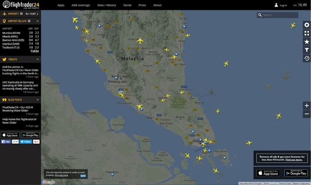 FlightRadar24 sur la Malaisie 