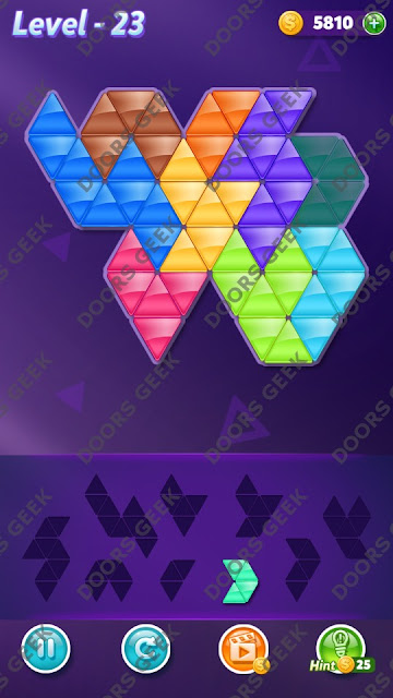 Block! Triangle Puzzle Proficient Level 23 Solution, Cheats, Walkthrough for Android, iPhone, iPad and iPod