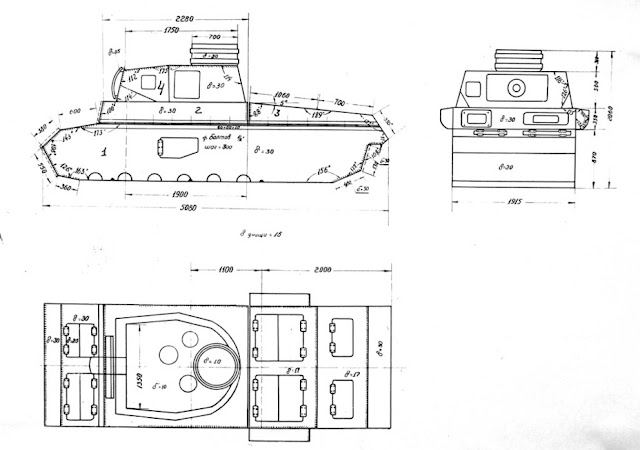 Схема корпуса немецкого танка, сделанная по итогам его изучения специалистами НИИ-48