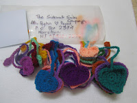 Sweet Nothings Crochet free crochet pattern blog ; photo of all the hearts for Peyton Hearts Project;
