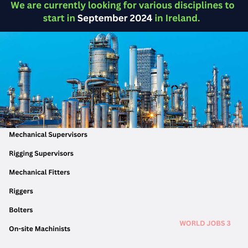 We are currently looking for various disciplines to start in September 2024 in Ireland.