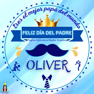 Solapín Nombre Oliver para redes sociales por Día del Padre