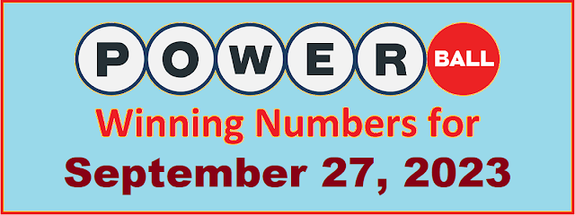 PowerBall Winning Numbers for Wednesday, September 27, 2023