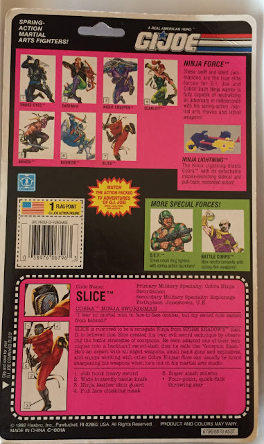 1993 Ninja Force Slice, Carded, MOC, Cardback, Filecard