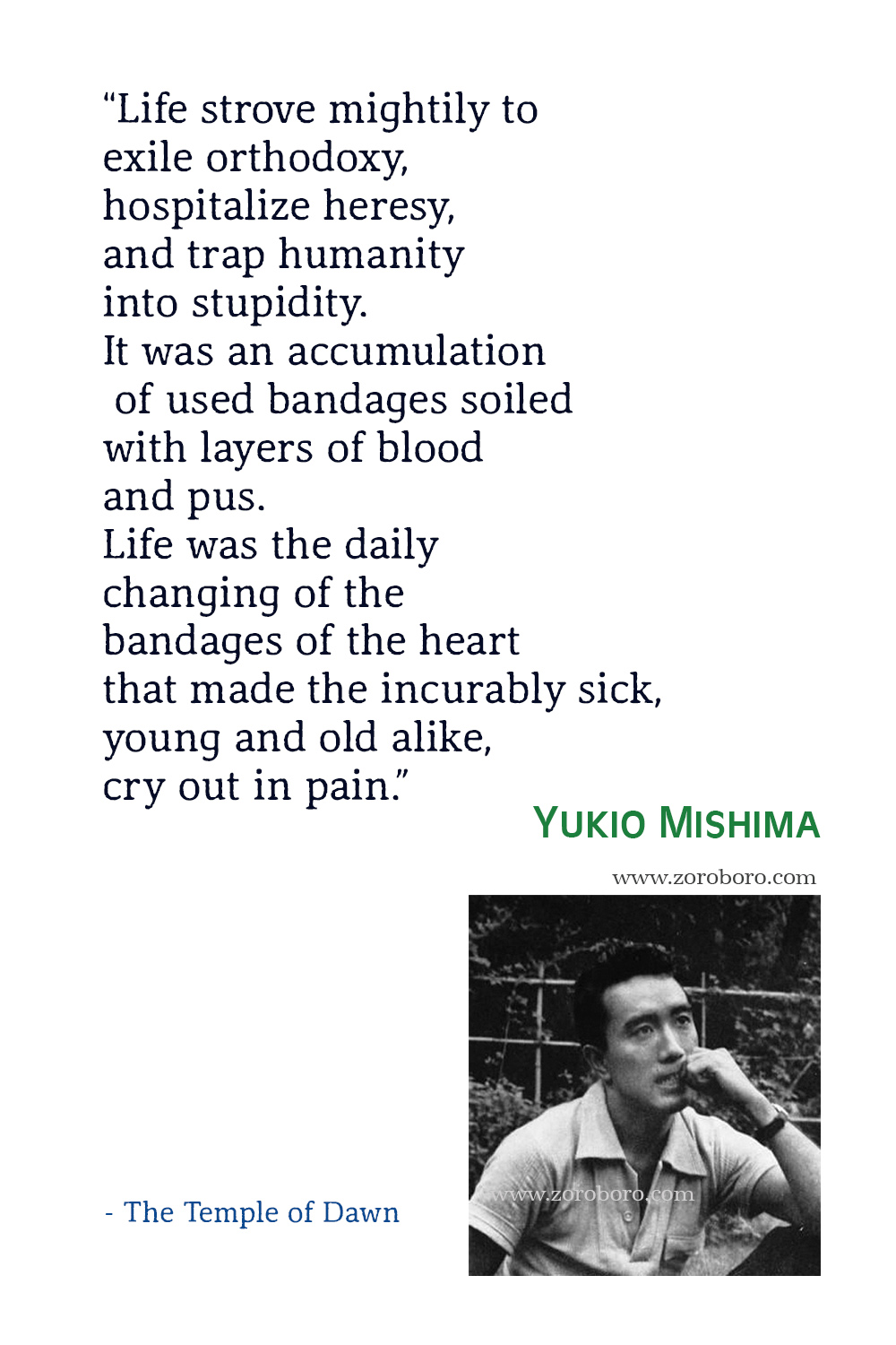 Yukio Mishima Quotes, Yukio Mishima Books, Confessions of a Mask, Spring Snow Novel by Yukio Mishima Quotes, Yukio Mishima Quotes.