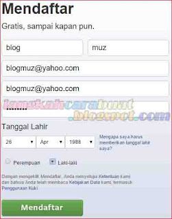 Daftar Akun Facebook Baru