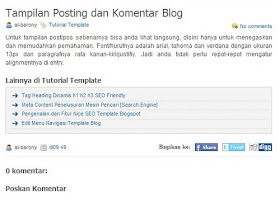 Tampilan Posting dan Komentar Blog