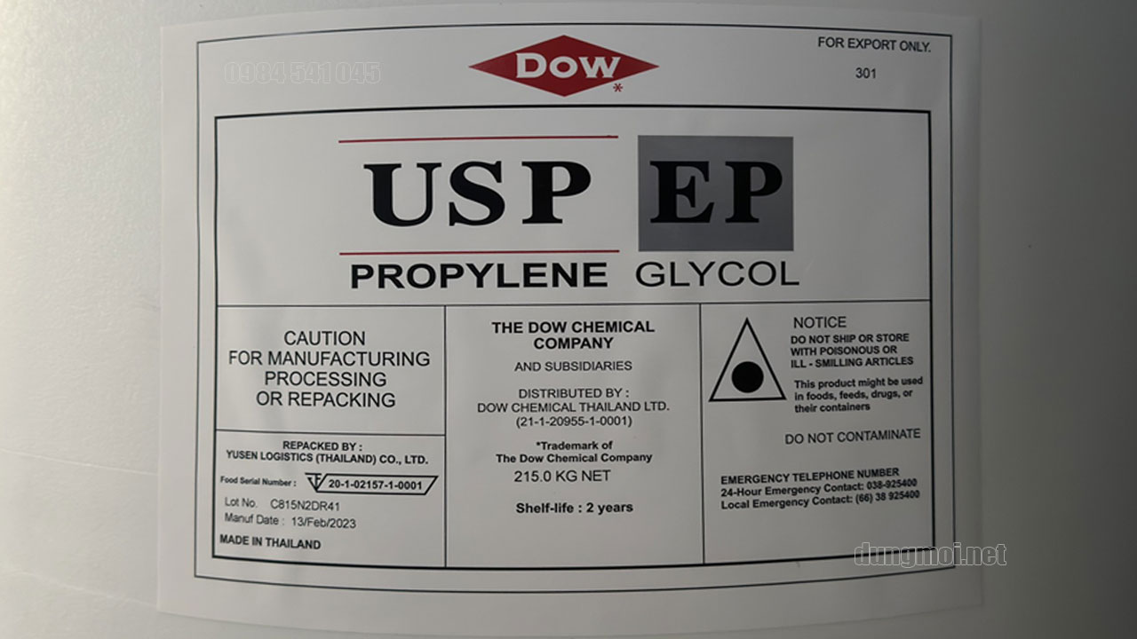 Propylene Glycol USP/EP (PG dược) Dow